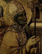 Duccio di Buoninsegna en helgonbiskop oil on canvas